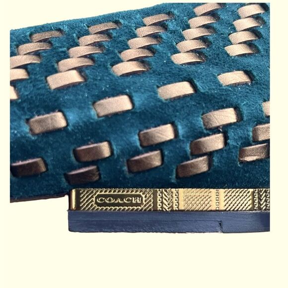 Coach Pointed Toe Woven Suede/Leather Ballet Flats Excellent Condition Size 6.5 - Picture 3 of 9